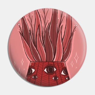 Red plant with eyes Pin
