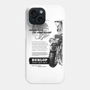 Vintage Dunlop motorbike tyre advert Phone Case