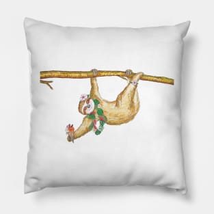 Smiling sloth - female Pillow