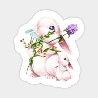 Cute Rabbit bunny  Nursery Picture Magnet