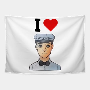 I heart milkman funny tiktok trend design sticker Tapestry