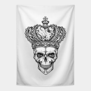 King Skull in a Crown Tapestry