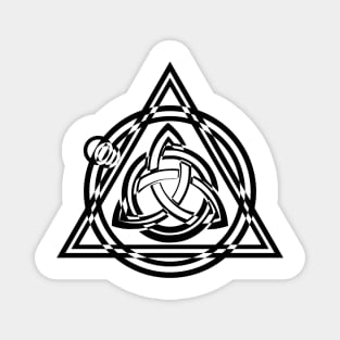 Celtic Triquetra Circle Triangle Black And White Magnet