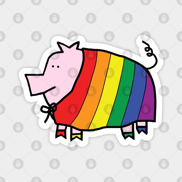 Cute Pig in Pride Cape Magnet by ellenhenryart