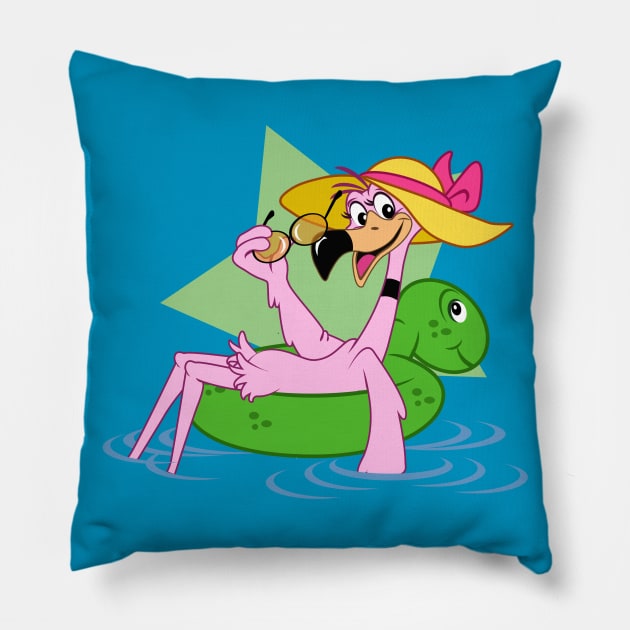 relaxing flamingo Pillow by richhwalsh