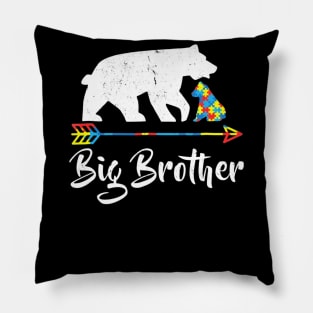 Big Brother Bear Autism Awareness T Shirt Proud Autism Mom Pillow