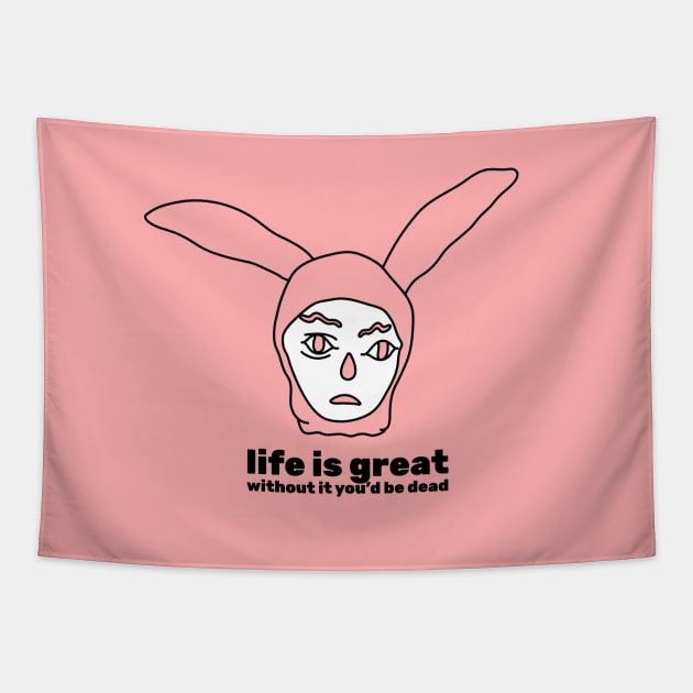 Gummo Pink Buuny Boy T-Shirt Tapestry by Strymon Art