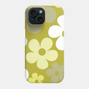 Hippie Floral Green White Pastel Flower Seamless Pattern Phone Case