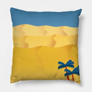 Landscape with a oasis in the desert Pillow