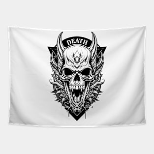 Death Horror Skull Art Tapestry