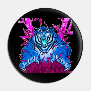 Blue Wild Tiger Pin