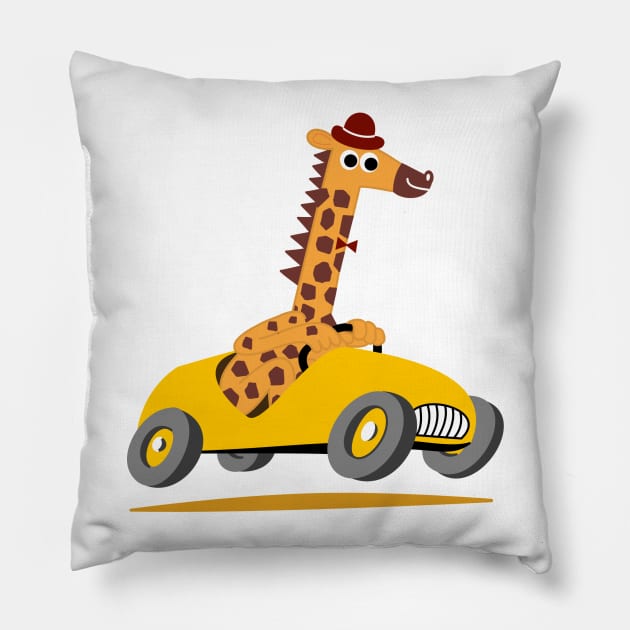 Go, Giraffe. Go! Pillow by The Lemon Stationery & Gift Co