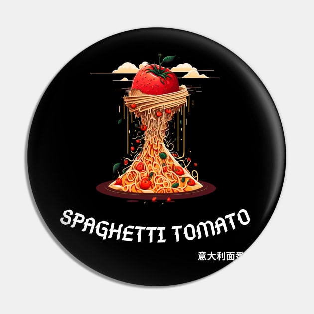 Spaghetti Tomato Tsunami Illustration Art Pin by Hohohaxi