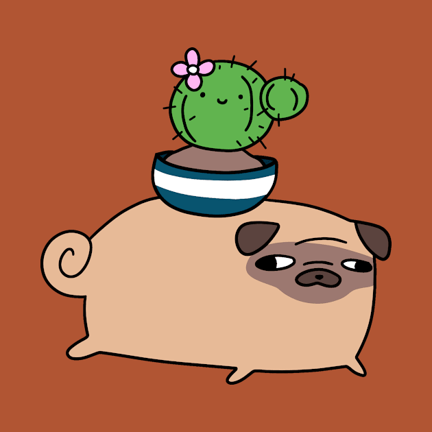 Pug and Cactus by saradaboru