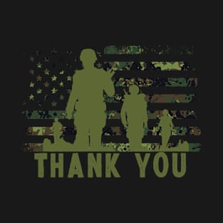 Verteran Day T-Shirt Thank You Veteran America Flag Gift T-Shirt