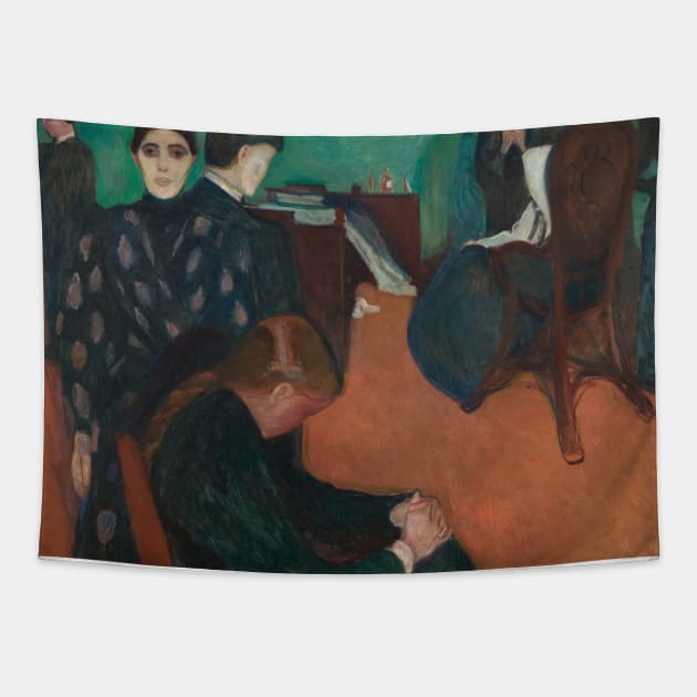 Death in the Sickroom by Edvard Munch Tapestry by Classic Art Stall