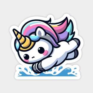 Diving Unicorn Olympics 🏊‍♀️🦄 - Perfect 10 Cuteness! Magnet