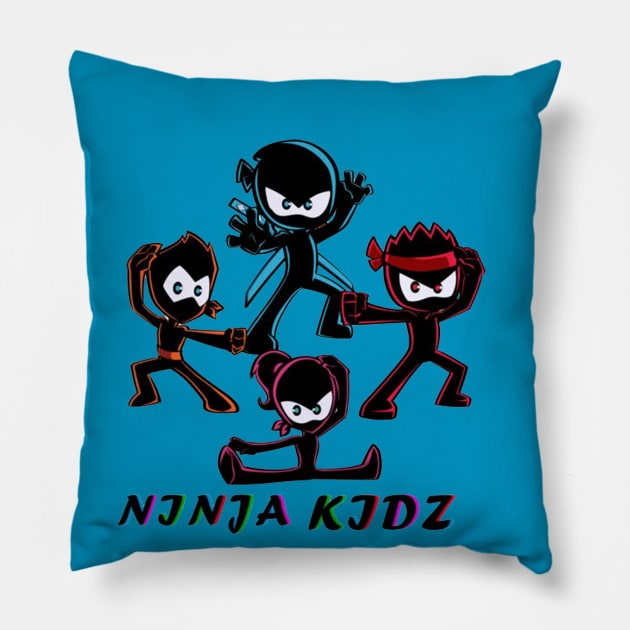 Ninja Kidz Pillow by PeytonSharp