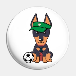 Alsatian Playing Soccer Pin