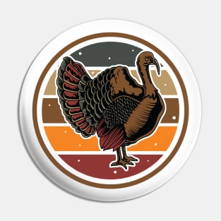 Thanksgiving Turkey Retro Vintage Pin