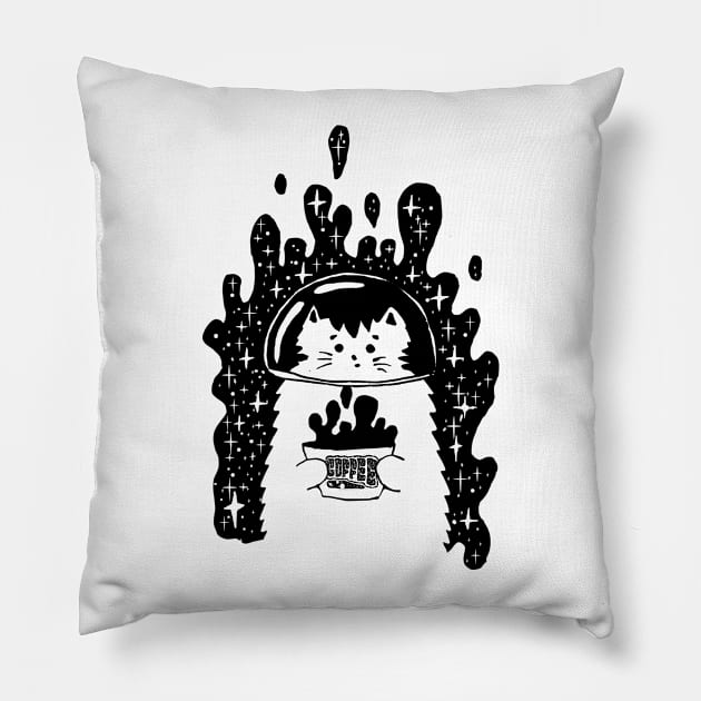 Cat (Print on Back) Pillow by OneRedFox