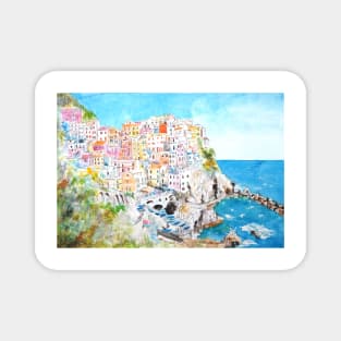 Italy Cinque Terre watercolor painting Magnet