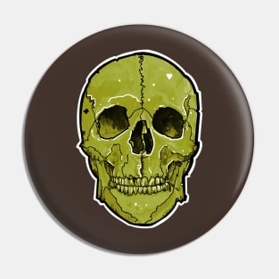 green human skull Pin