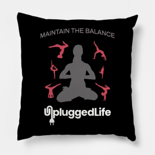 Unplugged Life Yoga TShirt Pillow