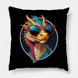 Cool Dragon Embroidered Patch Pillow