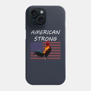 American Strong Rooster and Flag Phone Case