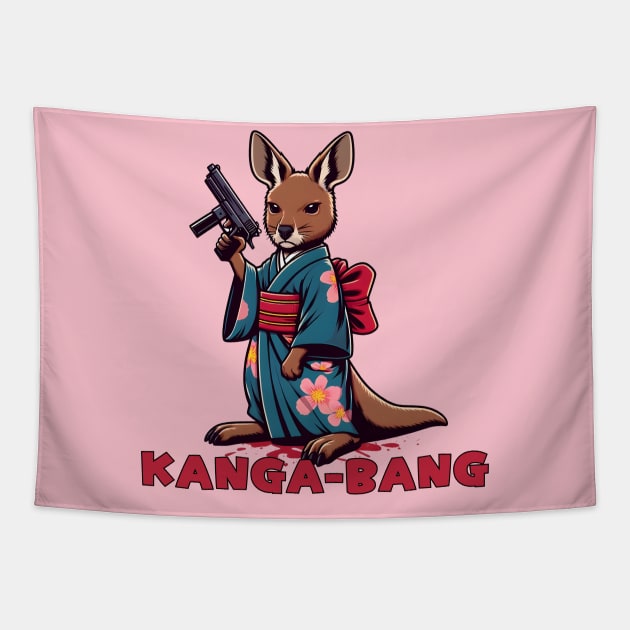 Shooting kangaroo Tapestry by Japanese Fever