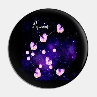 Star Signs and Birth Stones - Aquarius in Amethyst Pin