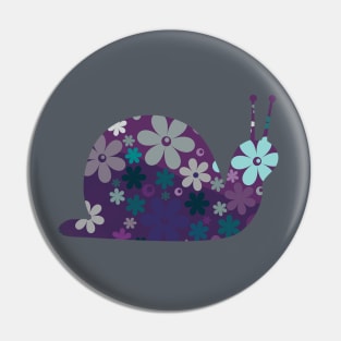 Funky Floral Snail Pin