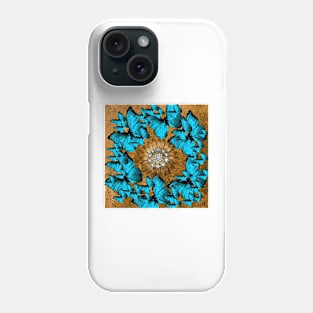 BUTTERFLY WREATH BLUE AND BROWN Phone Case