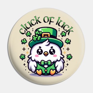 Cluck Of Luck - Chicken Humor St Patrick's Day Pin