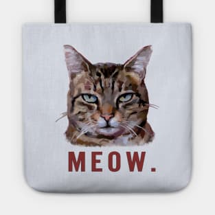 Bored cat "Meow" Funny sarcastic kitty design Tote