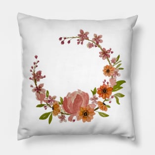 asymmetrical floral wreath Pillow