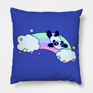 Rainbow Cloud Panda Pillow