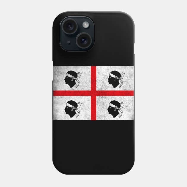 Sardinia Flag / Retro Look Faded Design Phone Case by DankFutura