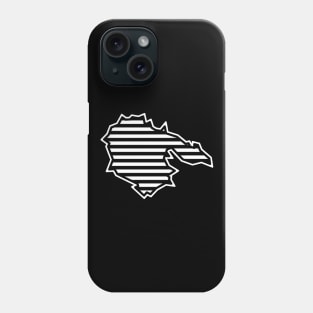 Hornby Island Silhouette in Black and White Stripes - Simple Pattern - Hornby Island Phone Case