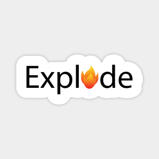 Explode exploding typographic logo design Magnet