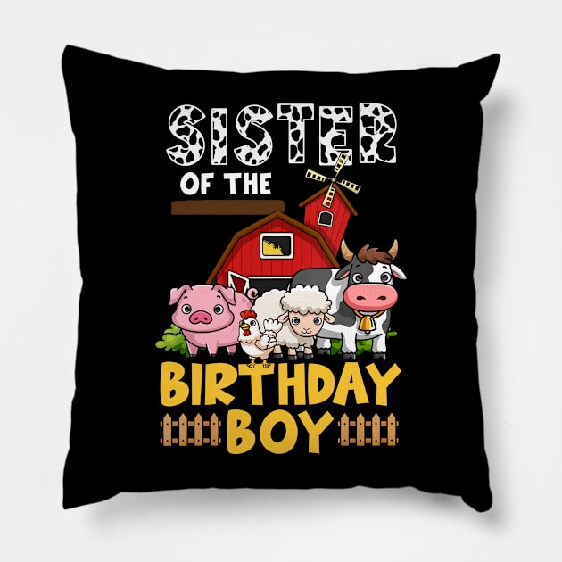 Cow Sister Birthday Family Matching Mothers Day Boy Girls Farm Pillow by OHC t-shirt