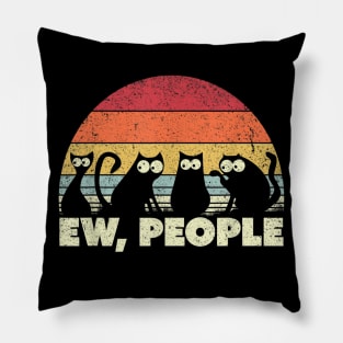 Ew People Retro Cats Pillow