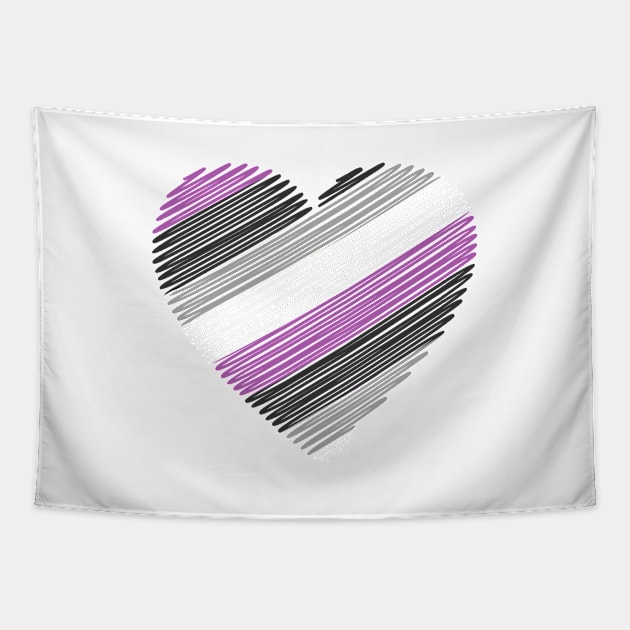 Asexual flag heart Tapestry by MarcyRangel