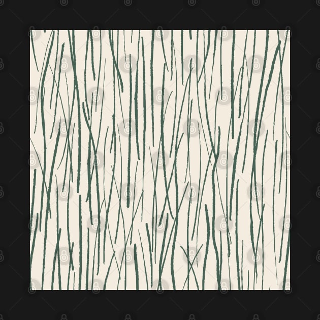 Pine Needles in the forest, cream and teal by FrancesPoff