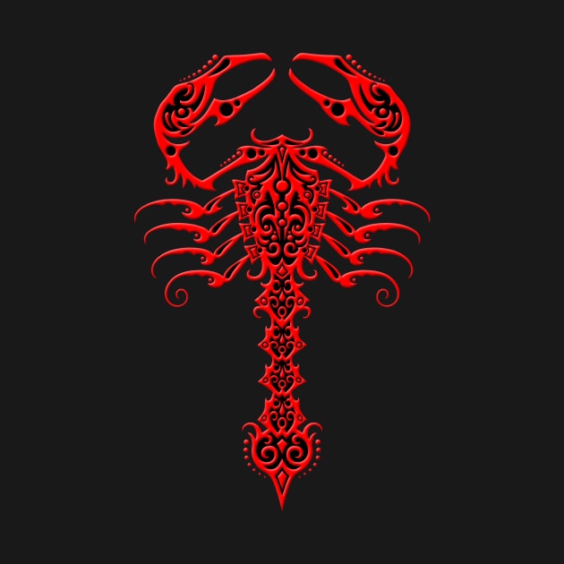 Red and Black Tribal Scorpion by jeffbartels