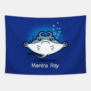 Mantra Ray Funny Cute Kawaii Manta Ray Doing Yoga Meditating Tapestry