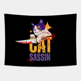 Catsassin Cat and Knife Tapestry