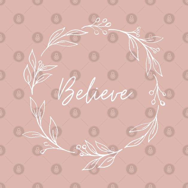 Believe Floral Wreath by Mission Bear