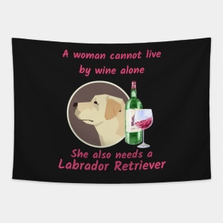 A Funny Labrador Retriever and Wine Tapestry